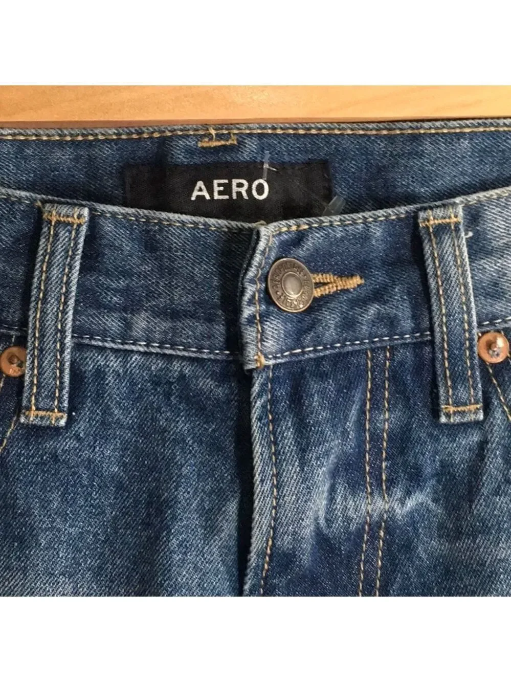 Aero jeans men's size 29/30 blue slim‎ distressed demin medium blue